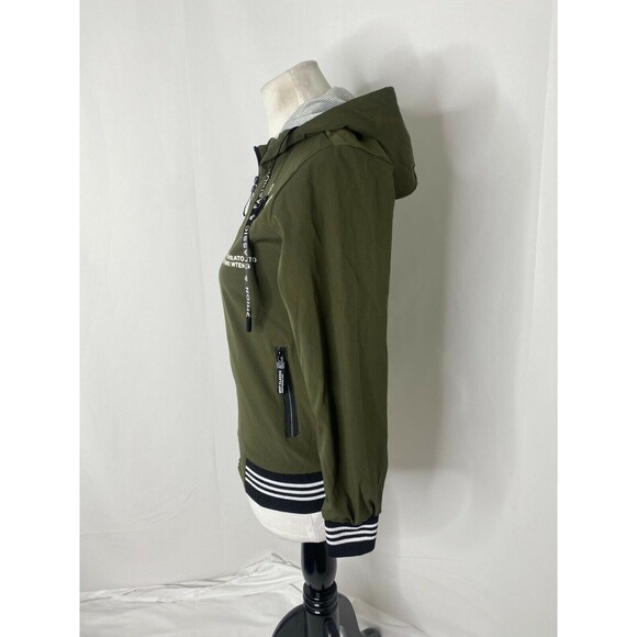 Liang Ying Ying Boy's Jacket Green Military Style Full Zip Fashion Size Medium - Picture 5 of 8